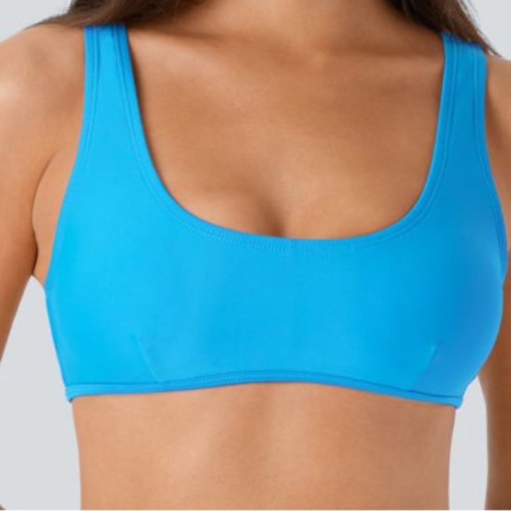 COPY - HALARA BLUE Solid U Neck Bikini Top Swimsuit Size XL